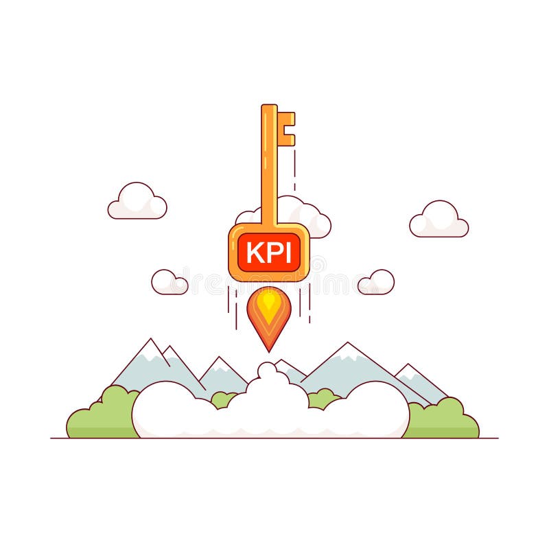 Conceito do crescimento de KPI ilustração do vetor Conceito do crescimento de KPI ilustração do vetor