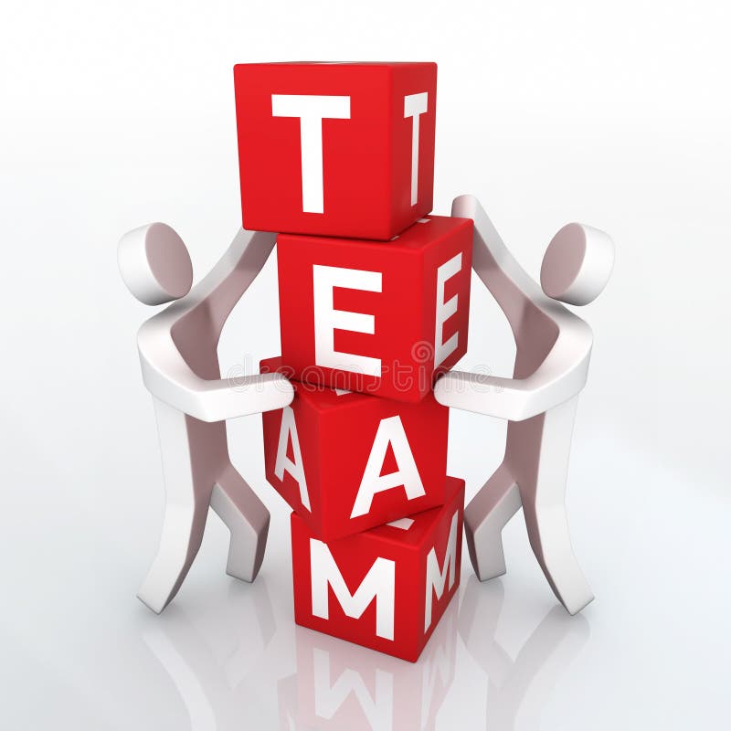 Conceito de cubo de equipa ilustração royalty free