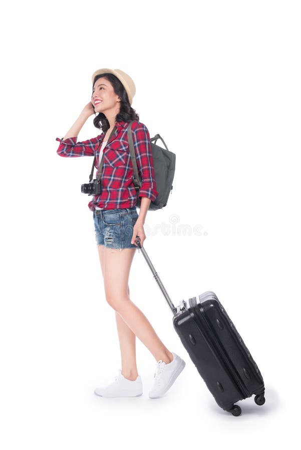 conceito do curso Retrato completo do comprimento da jovem mulher bonita asiática fotografia de stock conceito do curso Retrato completo do comprimento da jovem mulher bonita asiática fotografia de stock
