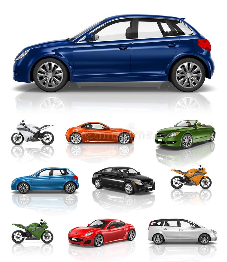 Conceito do desempenho da motocicleta do carro do veículo do transporte ilustração stock Conceito do desempenho da motocicleta do carro do veículo do transporte ilustração stock
