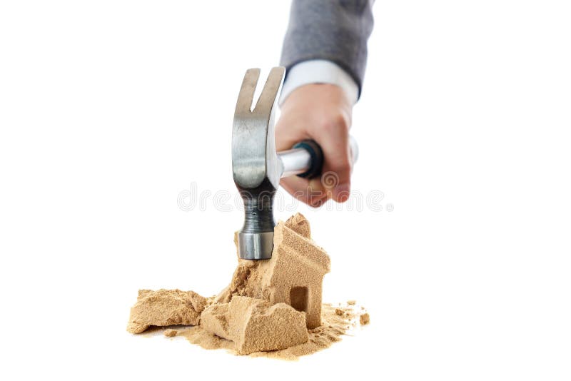 Conceito do divórcio e do martelo da casa do símbolo, martelo imagens de stock royalty free Conceito do divórcio e do martelo da casa do símbolo, martelo imagens de stock royalty free