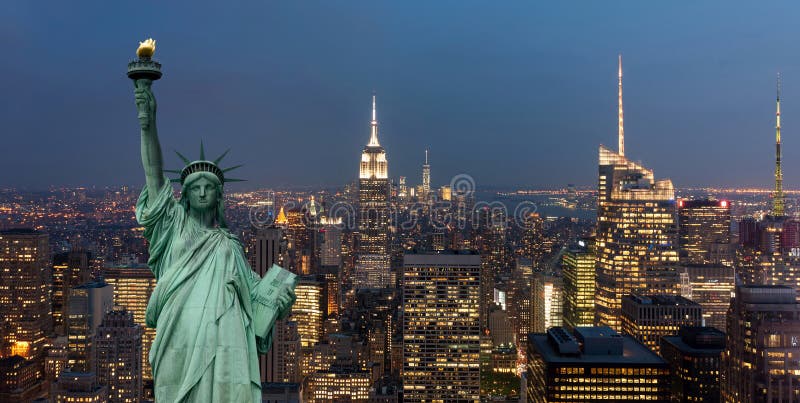 Conceito do Estados Unidos da América com conceito da estátua da liberdade imagens de stock Conceito do Estados Unidos da América com conceito da estátua da liberdade imagens de stock