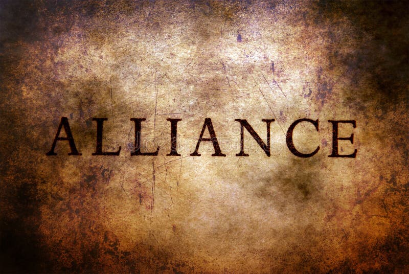 Conceito do grunge do texto de Alliance imagem de stock Conceito do grunge do texto de Alliance imagem de stock