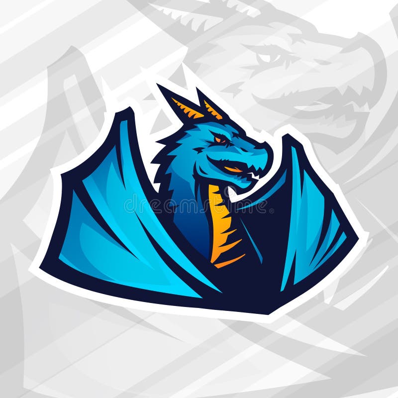 Logotipo da mascote da cabeça do dragão roxo ilustração vetorial dragon  esport gaming mascot logo