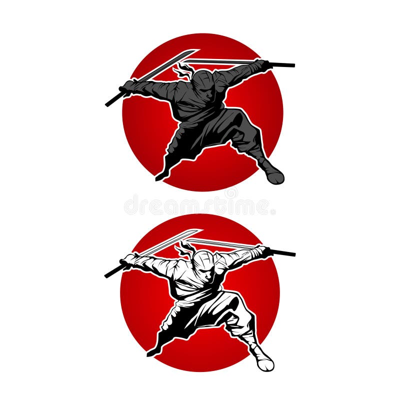 Conceito do logotipo do esporte de Japão Ninjas ilustração stock Conceito do logotipo do esporte de Japão Ninjas ilustração stock