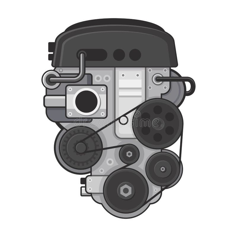 Carro Motor Turbo Símbolo Conceito Desenho Animado Ilustração Vetor  vetor(es) de stock de ©Simplyamazing 441557874