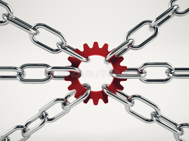 Conceito do negócio da cooperação com correntes Meios mistos imagens de stock royalty free Conceito do negócio da cooperação com correntes Meios mistos imagens de stock royalty free