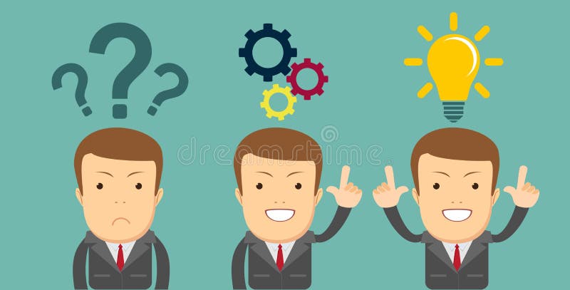 Conceito de negócio de pensamento ou resolução de problemas ilustração royalty free