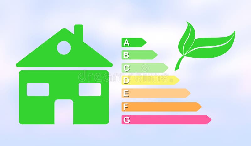 Conceito de eficiência energética doméstica ilustração royalty free