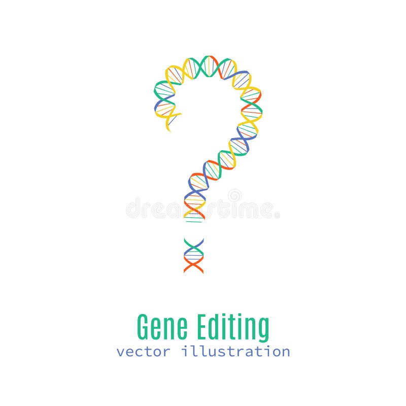Conceito do vetor da edição do ADN do gene em cores brilhantes ilustração royalty free Conceito do vetor da edição do ADN do gene em cores brilhantes ilustração royalty free