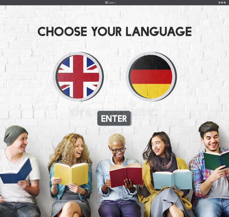 Conceito dos inglês-alemão do dicionário de língua foto de stock Conceito dos inglês-alemão do dicionário de língua foto de stock