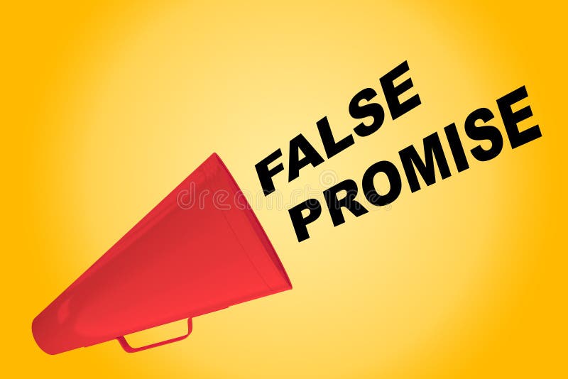 Conceito falso da promessa ilustração royalty free Conceito falso da promessa ilustração royalty free