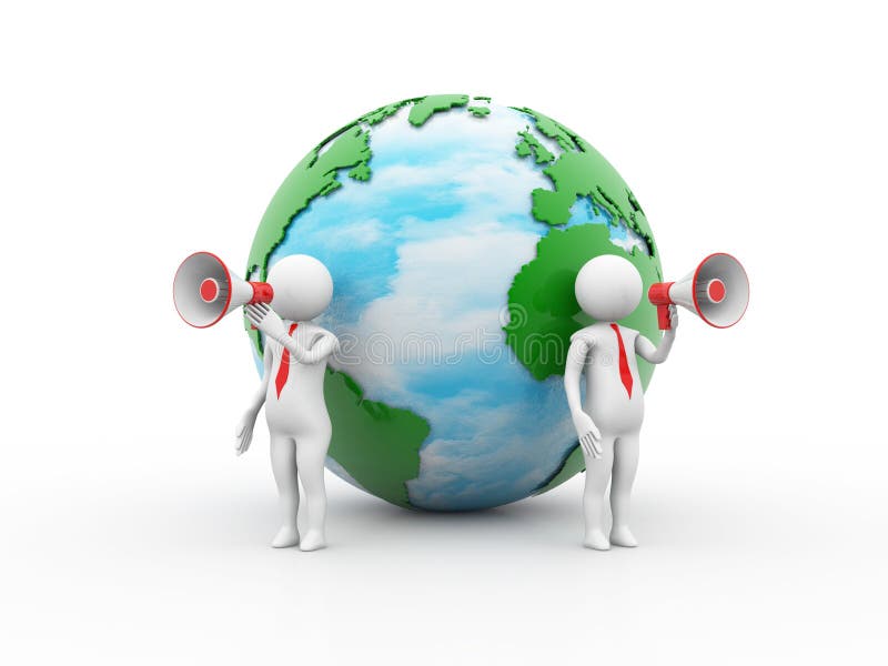 Conceito global do anúncio 3d rendem ilustração royalty free