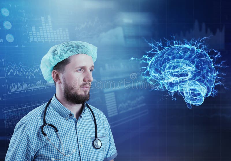 Conceito moderno da neurologia da medicina imagem de stock royalty free Conceito moderno da neurologia da medicina imagem de stock royalty free