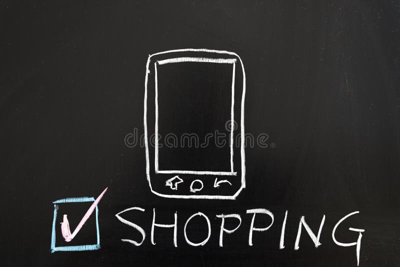 Conceito móvel da compra fotografia de stock royalty free Conceito móvel da compra fotografia de stock royalty free