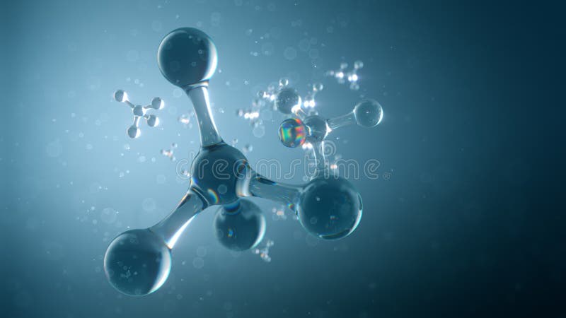 Conceito nano do produto químico da pesquisa da molécula ou do átomo Animação 8k 4k UHD do laço