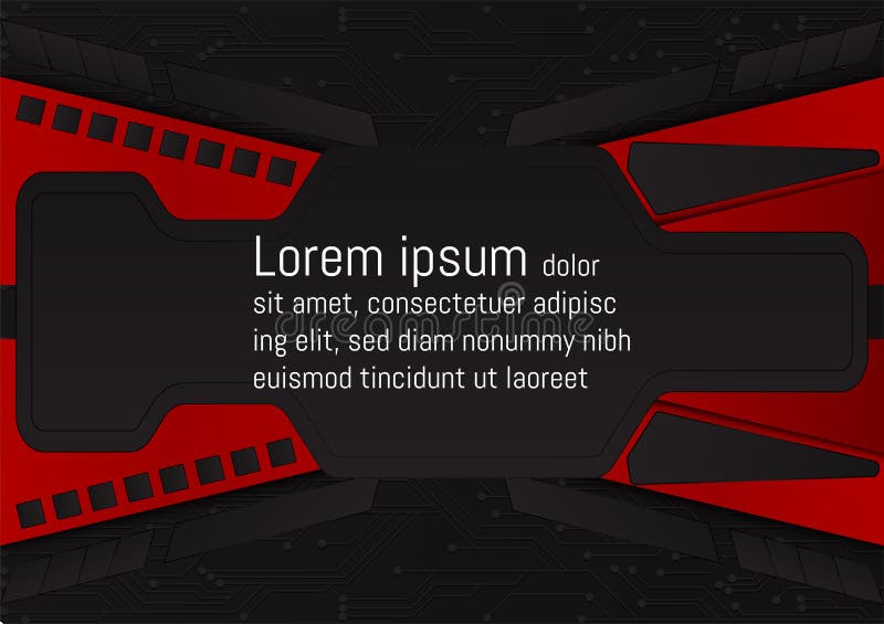 Conceito preto e vermelho da tecnologia Fundo abstrato do vetor com espaço da cópia para o negócio e a tecnologia, projeto gráfic ilustração stock Conceito preto e vermelho da tecnologia Fundo abstrato do vetor com espaço da cópia para o negócio e a tecnologia, projeto gráfic ilustração stock