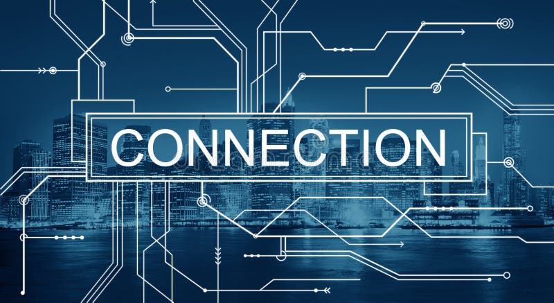 Rede de Conexões Online, Media Social, Placa de Circuito Conceito imagem de stock