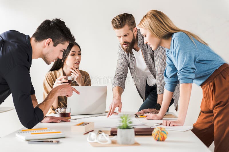 Concentrated office workers in work royalty free stock photo Concentrated office workers in work royalty free stock photo