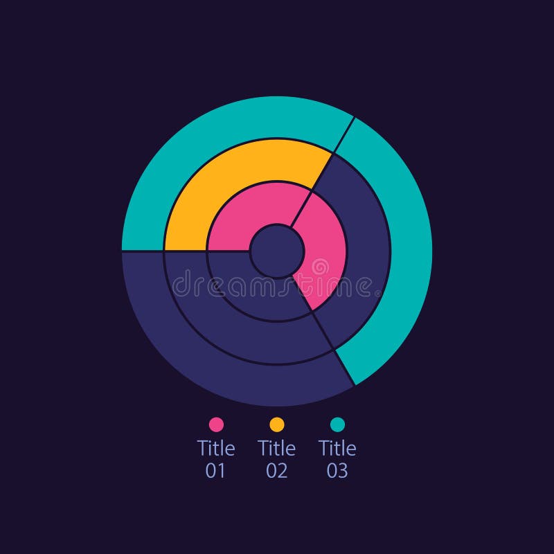 Concentric Circle Infographic Chart Design Template for Dark Theme ...