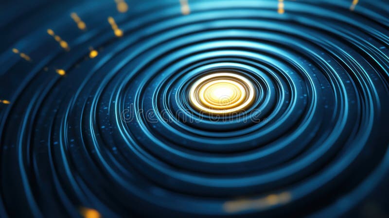 Concentric circles radiate from a glowing center creating mesmerizing pattern ai series of emanate bright hypnotic and futuristic royalty-vrije stock foto's