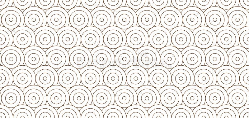 Concentric circles seamless geometric pattern, modern minimalistic abstract design background decoration vector illustration