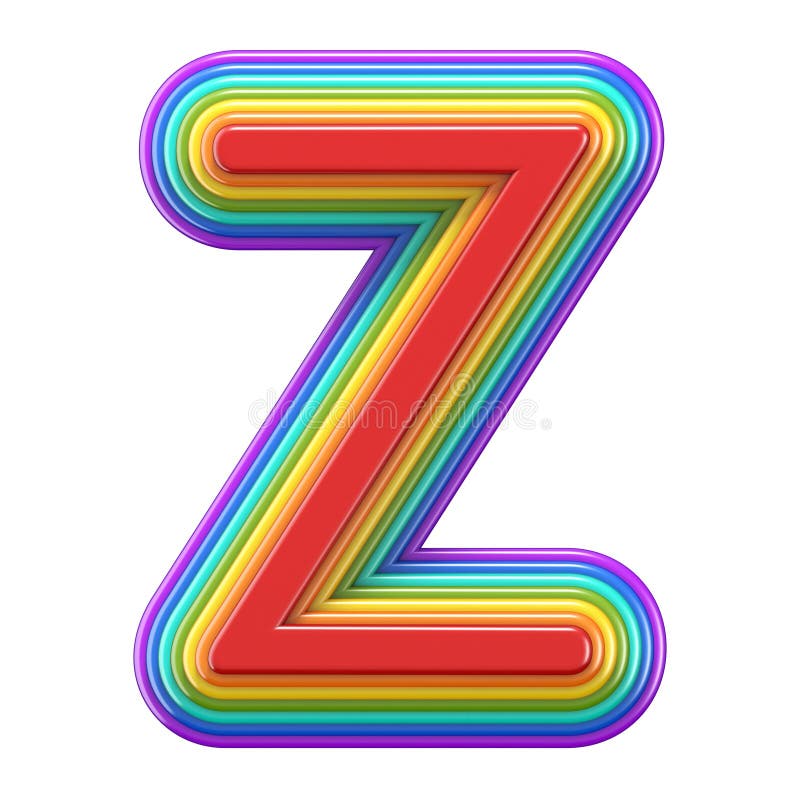 Concentric Rainbow Font Letter C 3D Stock Illustration - Illustration ...