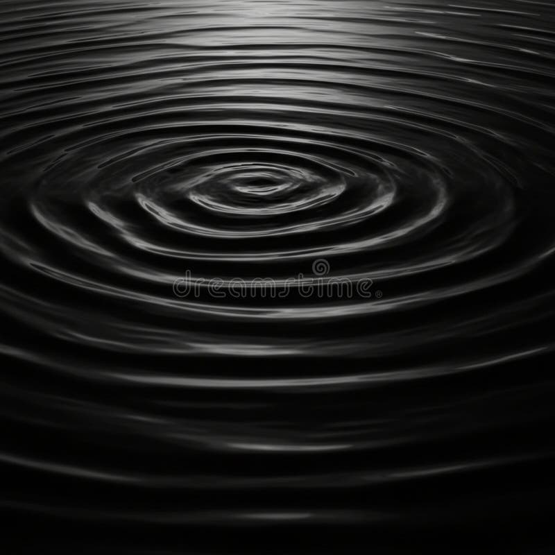 Concentric ripples on a dark water surface create a mesmerizing pattern. The image vector illustration