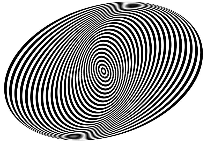Concentrische cirkels die een spiraal vormen Ovalen, ellipsenpatroon stock illustratie Concentrische cirkels die een spiraal vormen Ovalen, ellipsenpatroon stock illustratie