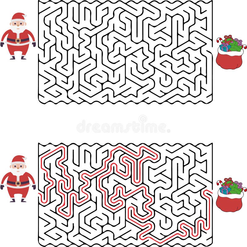 Página De Jogos Ou Atividades Do Labirinto Para Crianças - Ajude O Papai  Noel A Escolher O Caminho Certo Para Presentes Royalty Free SVG, Cliparts,  Vetores, e Ilustrações Stock. Image 34014379