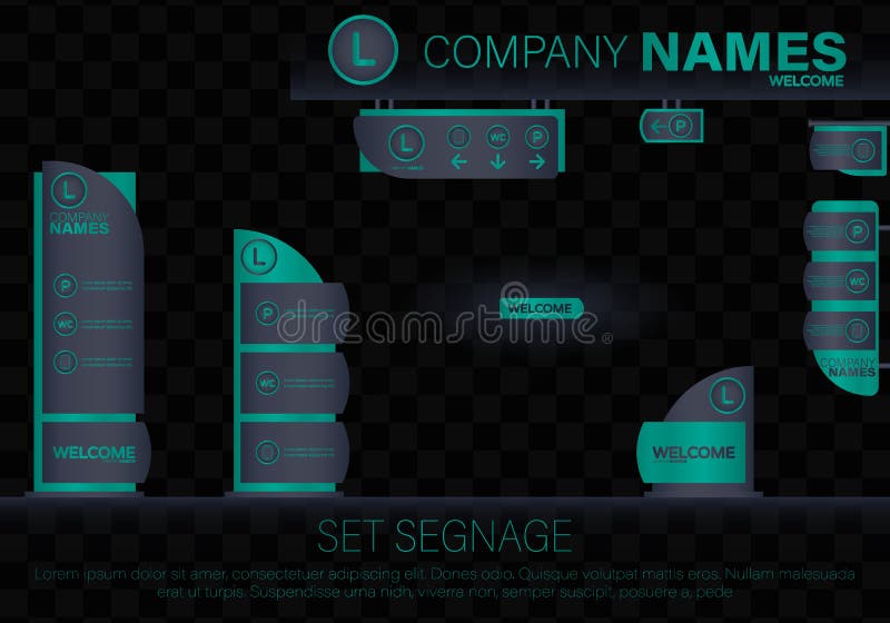 Concep exterior e interior do signage ilustração do vetor Concep exterior e interior do signage ilustração do vetor