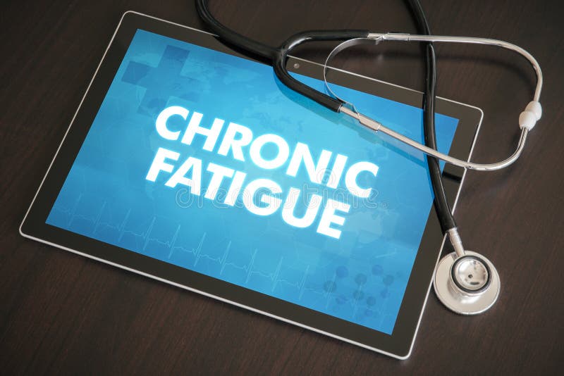 Chronic fatigue (neurological disorder) diagnosis medical concept on tablet screen with stethoscope. Chronic fatigue (neurological disorder) diagnosis medical concept on tablet screen with stethoscope.