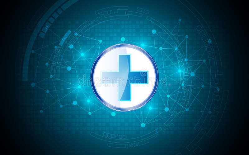 Concept abstract de inovație în domeniul sănătății medicale și al asistenței medicale, cu design sigilat royalty free illustration