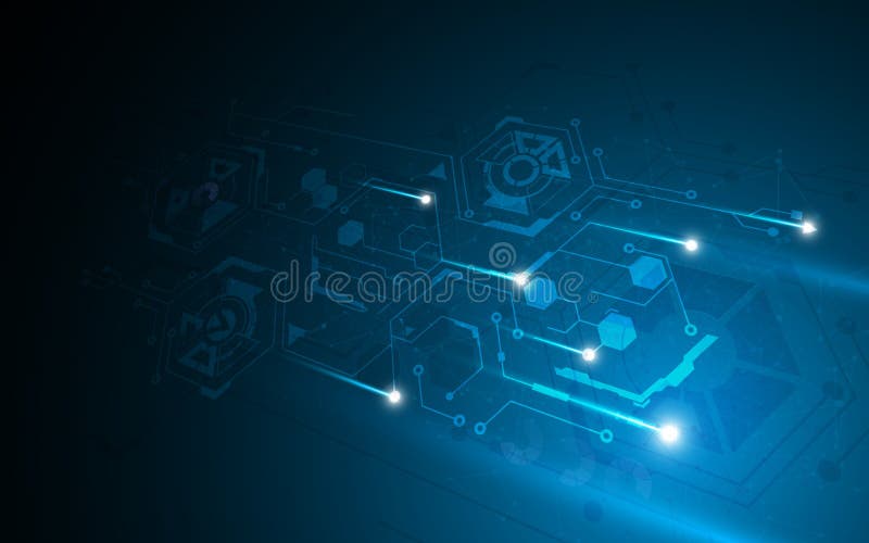 Concept abstract hexagonal de inovație în domeniul tehnologiei de înaltă tehnologie royalty free illustration