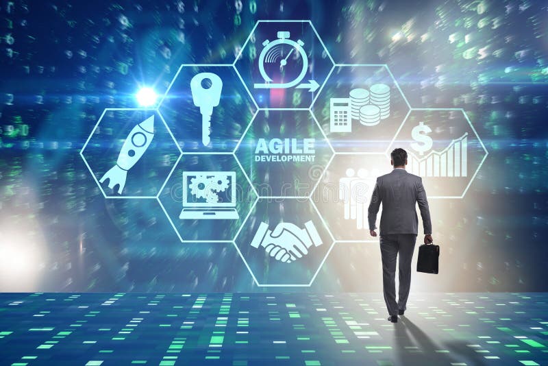 The concept of agile software development stock photography