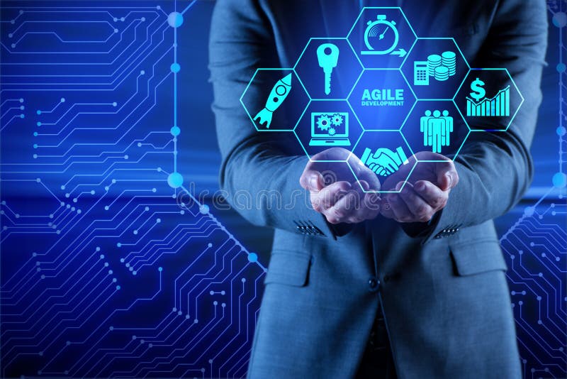 The concept of agile software development stock photography