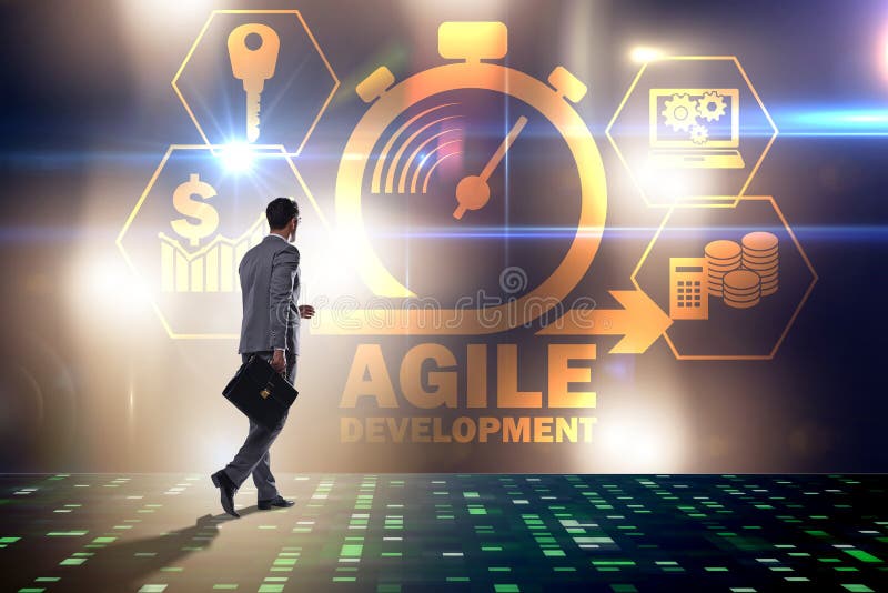The concept of agile software development stock images
