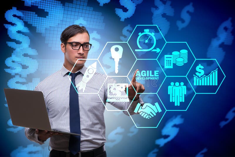 The concept of agile software development stock photography