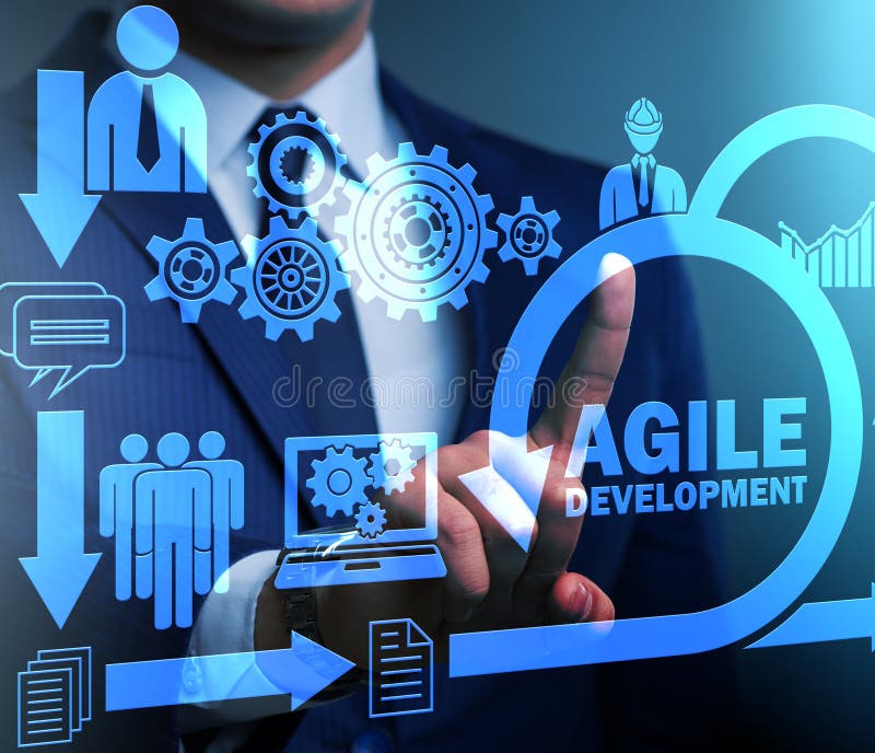 Concept of agile software development stock photo