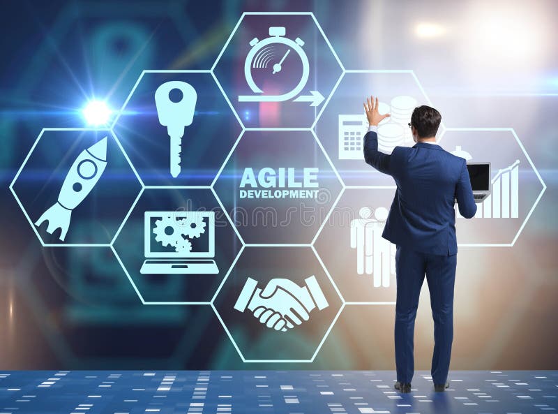 Concept of agile software development stock image