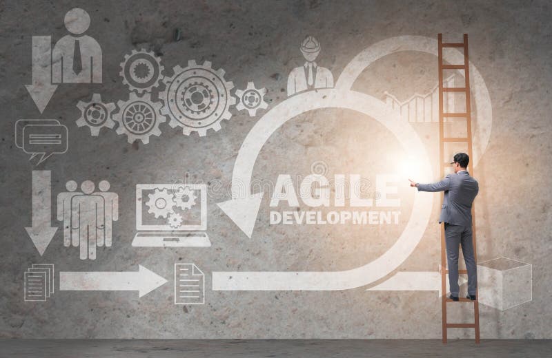 Concept of agile software development stock illustration
