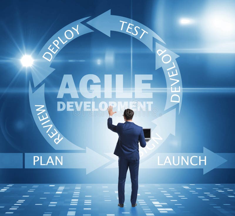 Concept of agile software development stock photo