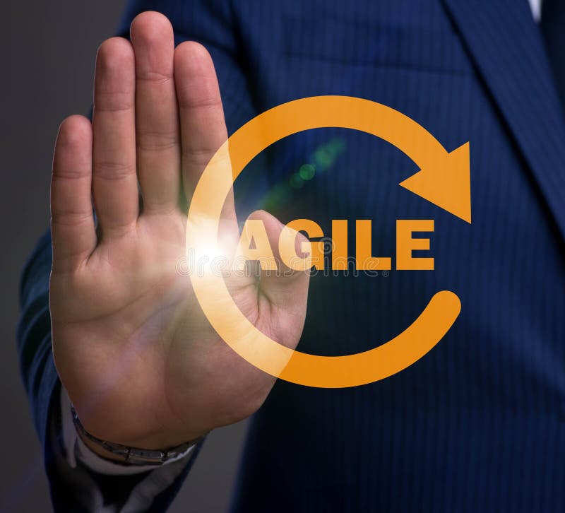 Concept of agile software development stock images
