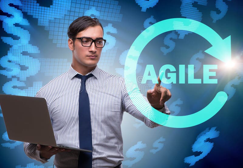 Concept of agile software development stock images