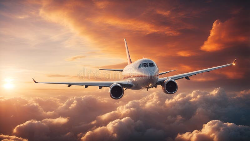 Concept of airplane travel to exotic destination vector illustration