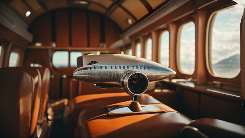 Concept of airplane travel to exotic destination stock illustration