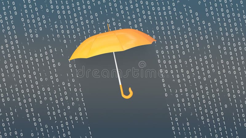 Concept animation, digital data protection shield. stock illustration