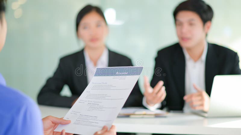 Concept of applying for work, Interviewing job seekers presenting their resume for executives to consider stock images