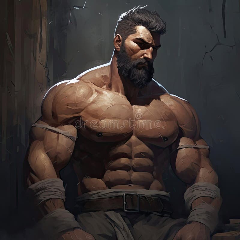 Concept Art of a Muscular Character Stock Illustration - Illustration ...