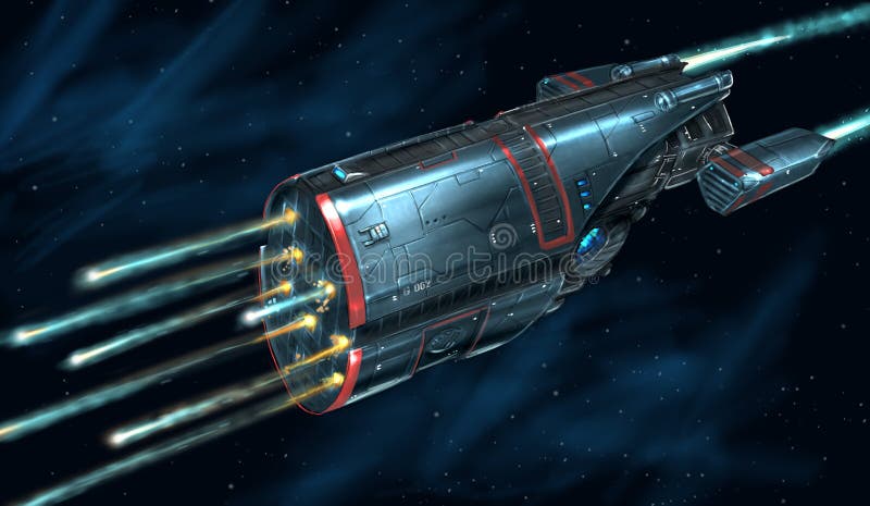 Concept Art Painting of Attacking Space Ship in Battle Stock Illustration - Illustration of artistic, cruiser: 133783216